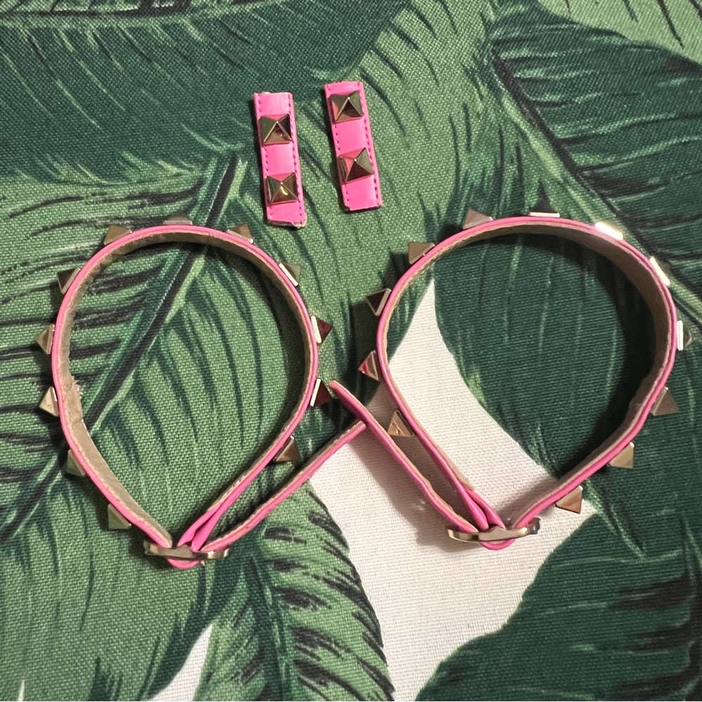 Valentino Rockstud Sandal Pink Ankle Straps - Picture 4 of 8